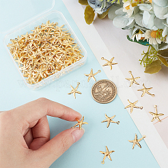 鉄製ペンダント150個  ヒトデ/海星  ライトゴールド  18x15.5x1mm  穴：1.4mm&nbsp;IFIN-UN0001-12