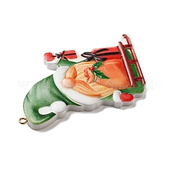 Christmas Santa Claus Resin Pendant Decorations&nbsp;HJEW-K041-01