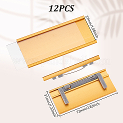 アルミ合金製ネームプレートホルダー  安全ピン付き  長方形  ゴールドカラー  31x72mm  内径：27x72mm&nbsp;FIND-WH0176-26G