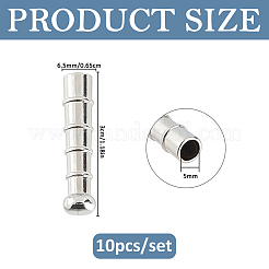 レトロ亜鉛合金コードエンド10個  プラチナ  30x6.5mm  穴：5mm&nbsp;FIND-FH0017-97P