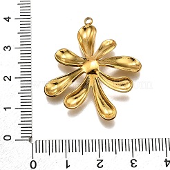 304ステンレスペンダント  花のチャーム  18KGP本金メッキ  35.5x31.5x7.5mm  穴：1.8mm&nbsp;STAS-M116-36G