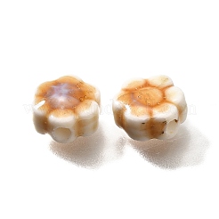 手作りの陶器ビーズ  花  ビスク  9.5x10x5~5.5mm  穴：1.8~2.2mm&nbsp;PORC-H013-04-13