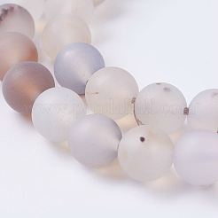 Natural Dendritic Agate Beads Strands&nbsp;G-P278-05-8mm