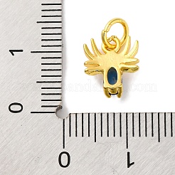 Rack Plating Brass Micro Pave Cubic Zirconia Charms&nbsp;KK-F881-02G-03