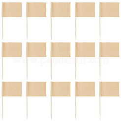紙製フラッグカクテルピック100個  淡い茶色  65x35~36x2mm&nbsp;DIY-CN0003-57A