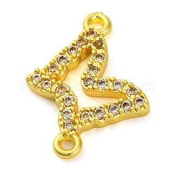 Brass Micro Pave Clear Cubic Zirconia Butterfly Links Connector Charms&nbsp;KK-A230-03C-G