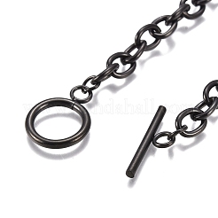 Unisex 304 Stainless Steel Cable Chain Bracelets&nbsp;X-BJEW-P245-39B
