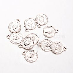 フラットラウンド合金のチャーム  ライトゴールド  13.5x11x1mm  穴：1mm&nbsp;PALLOY-O065-13G-AAA