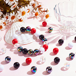 100Pcs 5 Style Transparent & Opaque Acrylic Beads&nbsp;MACR-AR0001-16