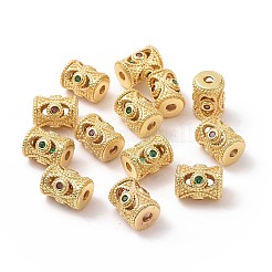 Brass Micro Pave Cubic Zirconia Beads&nbsp;KK-K244-12G