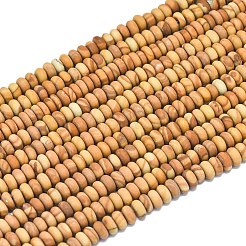 天然木レースストーン木製ジャスパービーズ連売り  艶消し  ロンデル  4x2mm  穴：0.9mm  約167~173個/連  15.16~15.35インチ（38.5~39cm）&nbsp;G-P575-A40-4x2mm