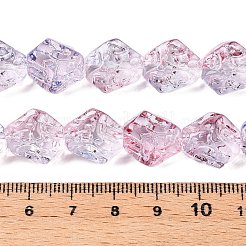 電気メッキガラスビーズセット  ナゲット  パールピンク  13.5~14x13.5x10mm  穴：0.9mm  約49~50個/連  26.97~27.56インチ（68.5~70cm）&nbsp;EGLA-N012-09H