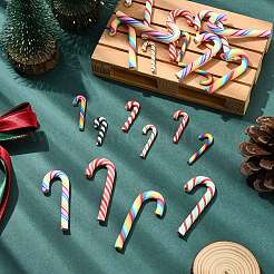 60Pcs 10 Styles Christmas Theme Polymer Clay Artificial Candy Cane&nbsp;FIND-CJ0002-89