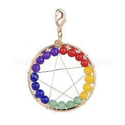Natural Malaysia Jade Big Pentacle Pendants&nbsp;HJEW-JM00360