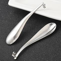 304ステンレススチール製ティアドロップスタッドピアス（女性用）  ステンレス鋼色  80.5x17mm&nbsp;EJEW-M089-07P