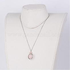 Natural & Synthetic Mixed Stone Pendant Necklaces&nbsp;NJEW-JN01610