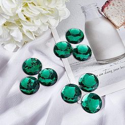 自己粘着アクリルラインストーンステッカー  DIYの装飾や工芸品  多面カット  半円  グリーン  30x6mm  50個/箱&nbsp;DIY-FG0001-23G