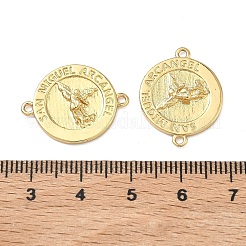 Flat Round Rack Plating Brass Connector Charms&nbsp;KK-H002-62G