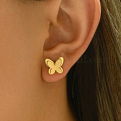 Stylish 201 Stainless Steel Double-layer Butterfly Stud Earrings&nbsp;OJ6331