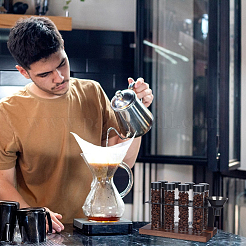 ABS Coffee Bean Storage Tubes with Walnut Wood Stand & Hopper&nbsp;AJEW-WH0596-606