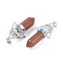 Synthetic Goldstone Faceted Pointed Bullet Big Pendants&nbsp;G-H076-02P-012