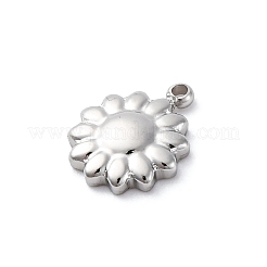 304ステンレススチールチャーム  変色防止  花のチャーム  ステンレス鋼色  10.5x8.5x2.5mm  穴：1mm&nbsp;STAS-S163-08A-P