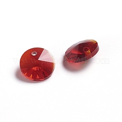 ガラスチャーム  多面カット  コーン  レッド  8x4mm  穴：1~1.2mm&nbsp;X-RGLA-L026-A16
