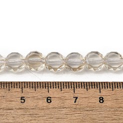 電気メッキガラスビーズセット  フラットラウンド  パール光沢メッキ  多面カット  古いレース  8x5mm  穴：1.2mm  約54個/連  15.51インチ（39.4cm）&nbsp;EGLA-L045-G-PL02
