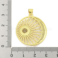 Rack Plating Brass Micro Pave Clear Cubic Zirconia Pendants&nbsp;KK-B091-35G
