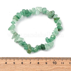 ユニセックスチップナチュラルグリーンアベンチュリンビーズストレッチブレスレット  内径：1-3/4~2インチ（4.5~5cm）&nbsp;BJEW-S143-11