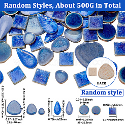 500G 4 Styles Round Porcelain Cabochons&nbsp;DIY-SP0007-69