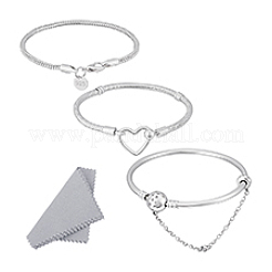 3Pcs 3 Styles Brass Snake Chain Bracelets & Bangles for Men Women&nbsp;BJEW-PH0004-53