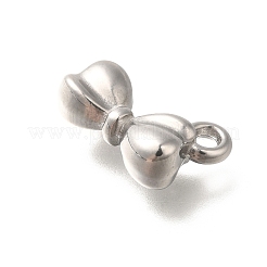 変色防止304ステンレススチールペンダント  ちょう結びチャーム  ステンレス鋼色  11.5x16.5x6mm  穴：2.2mm&nbsp;STAS-I321-67P