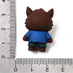 シリコンビーズ  焦点ビーズ  人狼  ブルー  28x19x15mm  穴：2.5mm&nbsp;SL-CBAE42E-03