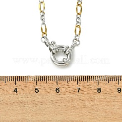 2Pcs 2 Colors 3MM Two Tone 304 Stainless Steel Figaro Chain Necklaces&nbsp;NJEW-JN06465