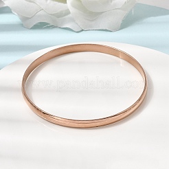 304 Stainless Steel Plain Bangles for Women Men&nbsp;BJEW-Z167-01M-04