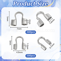 200Pcs 2 Styles 304 Stainless Steel Wire Guardian and Protectors&nbsp;STAS-PH0006-86