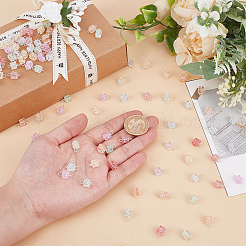 100Pcs Crackle Glass Cube Connectors Charms&nbsp;PALLOY-HY00066