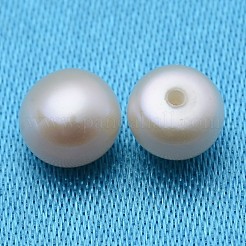 グレードAAA天然養殖淡水パールビーズ  片穴  半円  ホワイト  4~4.5x3.5~4.5mm  穴：1mm&nbsp;PEAR-D001-4-4.5-2AAA