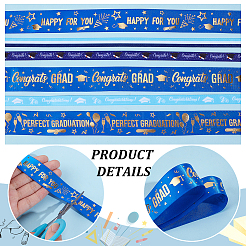 6Pcs 6 Styles Graduation Season Gold Stamping Polyester Printed Ribbon&nbsp;OCOR-PH0005-03