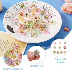 60Pcs 10 Style Transparent Spray Painted Glass Beads&nbsp;LAMP-CW0001-04