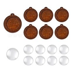 DIY Flat Round Pendant Making Kit&nbsp;DIY-LS0003-90