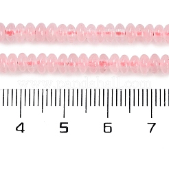 天然石ローズクォーツビーズ連売り  ロンデル  4~4.5x2~2.5mm  穴：1.2mm  約155~163個/連  15.24''~15.31''（38.7~38.9センチメートル）&nbsp;G-K343-C25-01