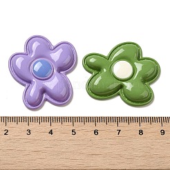 オペーク樹脂カボション  ジュエリー作りのための  ミックスカラー  花  35.5x31.5x5.5mm&nbsp;RESI-F050-08