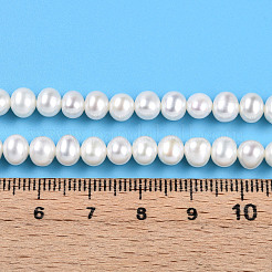 天然養殖淡水パールビーズ連売り  ポテト  乳白色  4.5~5x5.5~6x5~5.5mm  穴：0.6mm  約73~74個/連  14.57~14.80''（37~37.6センチメートル）&nbsp;PEAR-N016-05B