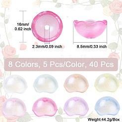 40Pcs 8 Colors Transparent Plastic Bead Caps&nbsp;KY-CJ0001-97