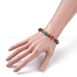 Natural & Synthetic Mixed Stone Chips Beads Stretch Bracelet&nbsp;BJEW-AL00003-20