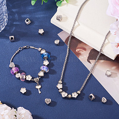 18Pcs 9 Styles 304 Stainless Steel European Bead Rhinestone Settings&nbsp;STAS-TA0003-15