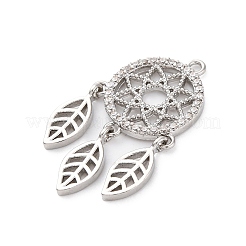 Rack Plating Brass with Cubic Zirconia Pendants&nbsp;KK-Q010-14P