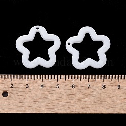オペークアクリルパーツ  スター  ホワイト  28.5x29.5x4mm  穴：1.8mm  約349個/500g&nbsp;MACR-M042-02J